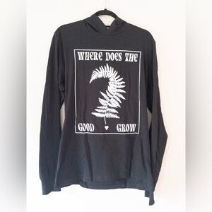 Tegan and Sara Lyrics Black Graphic Hooded Long Sleeve SZ M Indie 2000s